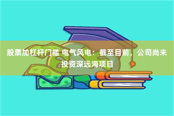 股票加杠杆门槛 电气风电：截至目前，公司尚未投资深远海项目