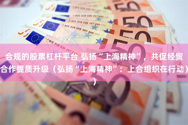 合规的股票杠杆平台 弘扬“上海精神”，共促经贸合作提质升级（弘扬“上海精神”：上合组织在行动）