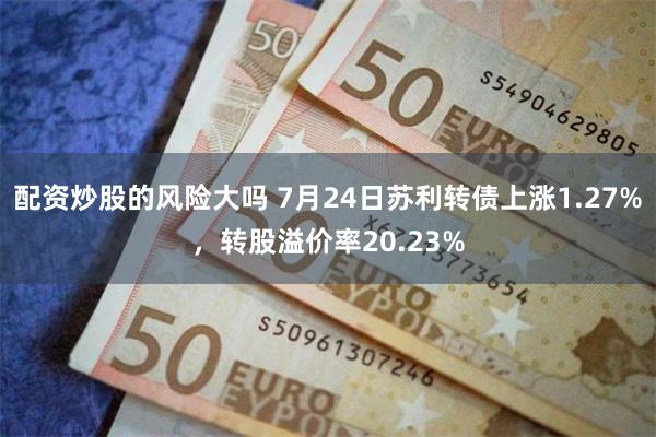 配资炒股的风险大吗 7月24日苏利转债上涨1.27%，转股溢价率20.23%