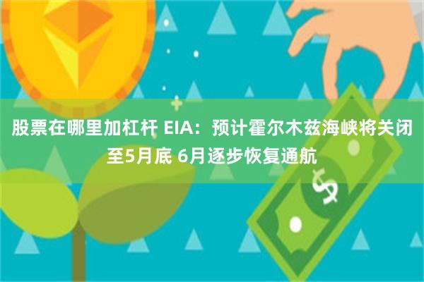 股票在哪里加杠杆 EIA：预计霍尔木兹海峡将关闭至5月底 6月逐步恢复通航