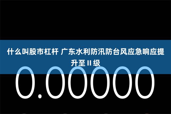 什么叫股市杠杆 广东水利防汛防台风应急响应提升至Ⅱ级