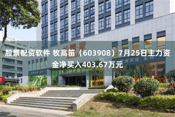 股票配资软件 牧高笛（603908）7月25日主力资金净买入403.67万元
