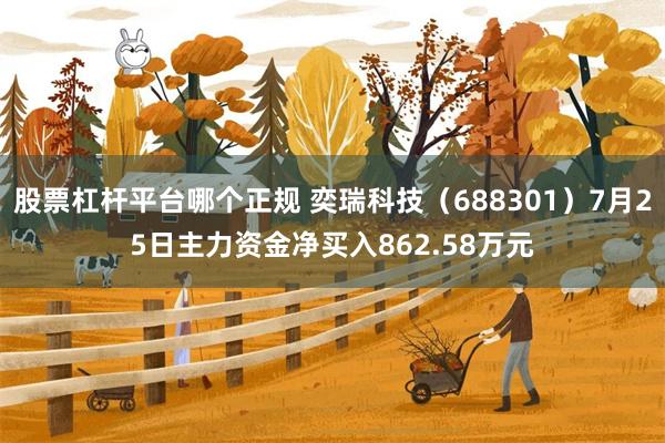 股票杠杆平台哪个正规 奕瑞科技（688301）7月25日主力资金净买入862.58万元
