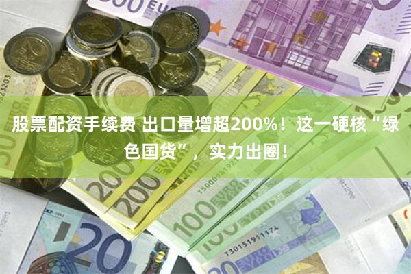 股票配资手续费 出口量增超200%！这一硬核“绿色国货”，实力出圈！