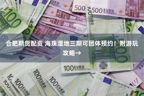 合肥期货配资 海珠湿地三期可团体预约！附游玩攻略→