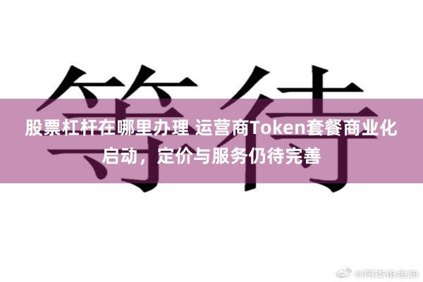 股票杠杆在哪里办理 运营商Token套餐商业化启动，定价与服务仍待完善